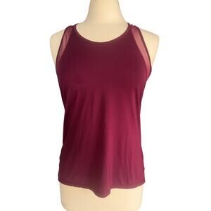 Victoria Secret Sport Burgandy Top with Mesh Accents Size SMALL